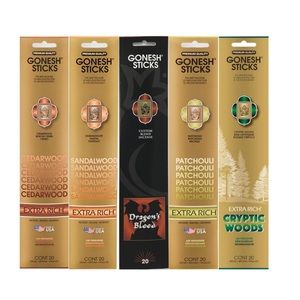 🧘🏼‍♀️Gonesh Incense Extra Rich Collection Variety Pack, 5 Packs